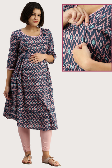 Shop Fashionable Knee Length Feeding Kurta At Moph Maternity