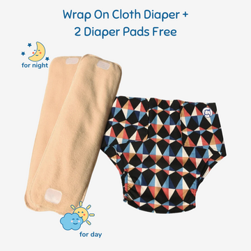 Infant Reusable Diapers | Kaleido | Velcro Closure | With 2 Diaper Pads Free