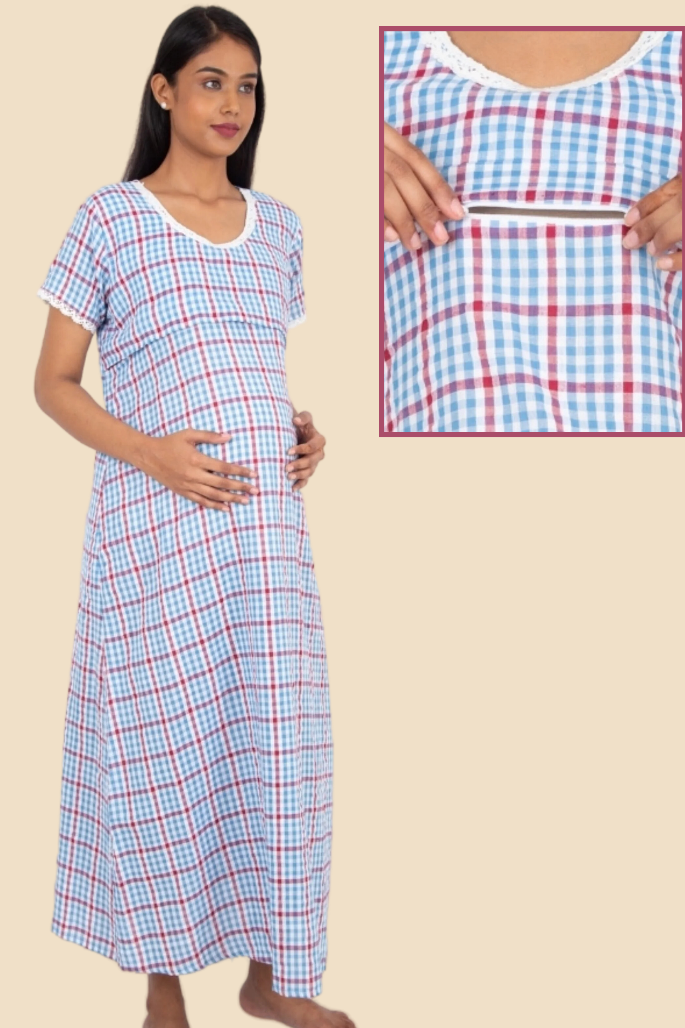 Summer Maternity Nightgown With Splicing And Short Sleeves For  Breastfeeding Pregnant Womens Nursing Nursing Clothes Q0713 From Sihuai04,  $10.64 | DHgate.Com