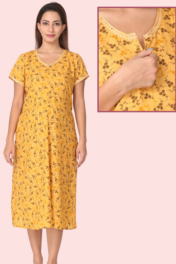 Yellow Floral Feeding Gown