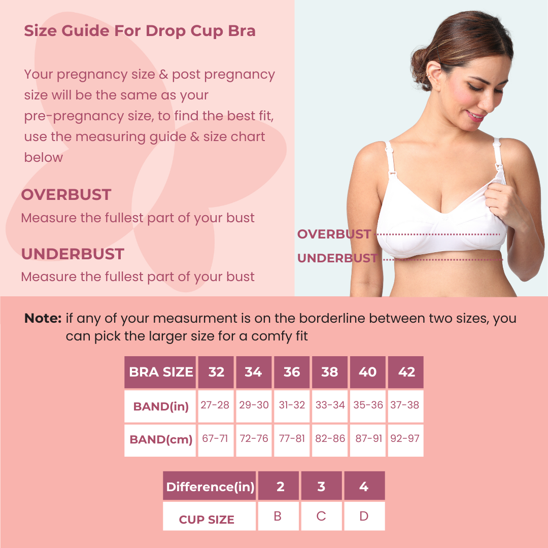 Check for your size chart. Comfy Nursing bra available in stripped grey  Price: #3,800