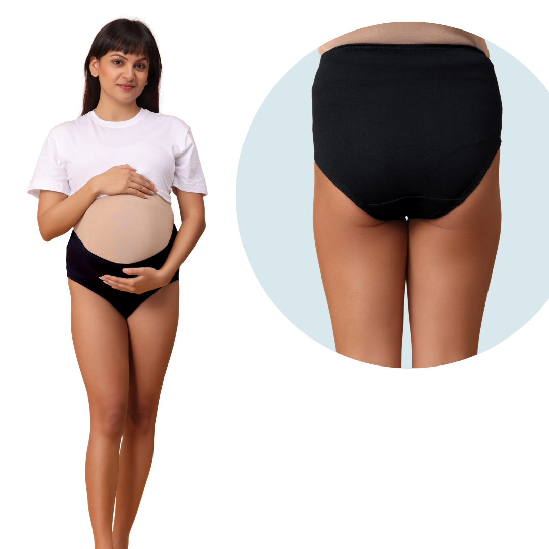 Maternity Panty With Hygiene Patch Front Back