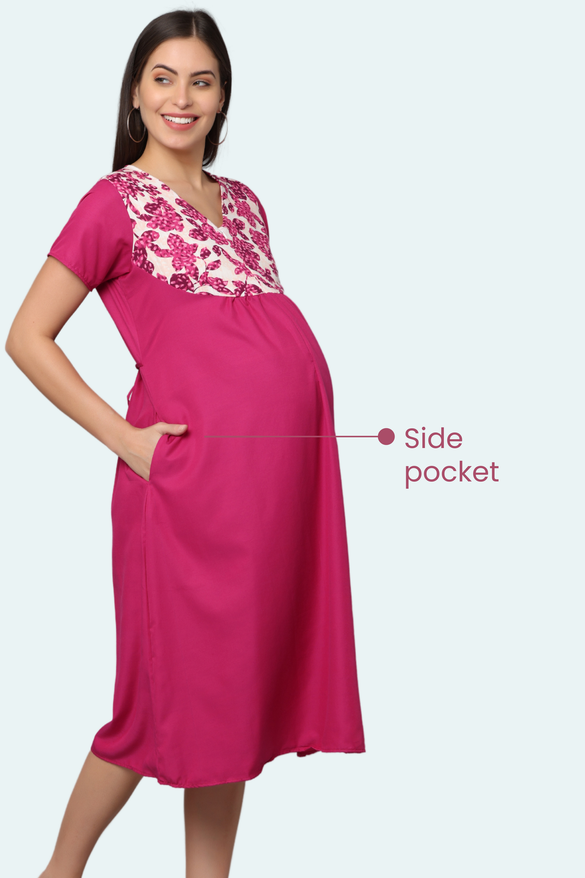 Feeding Gown With Side Pocket