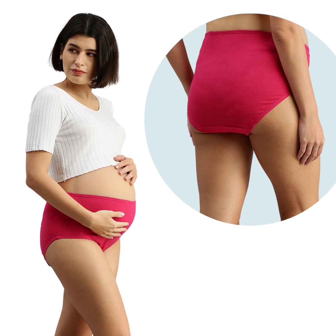 Maternity Panty With Hygiene Patch Front Back