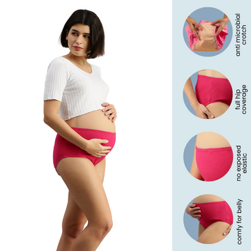 Buy Inner Sense Women's Organic Cotton Antimicrobial Maternity Panty (Pack  of 4) - Multi-Color online