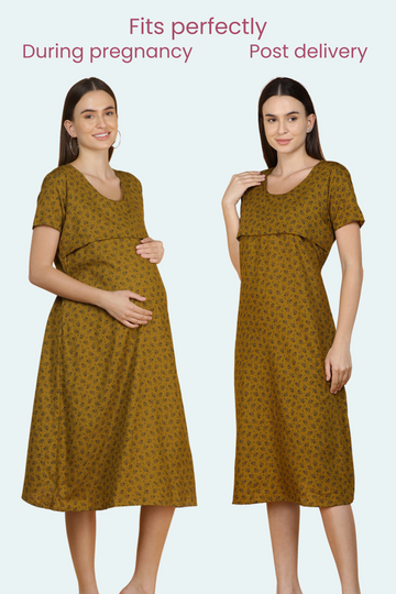 Green Floral Feeding Gown