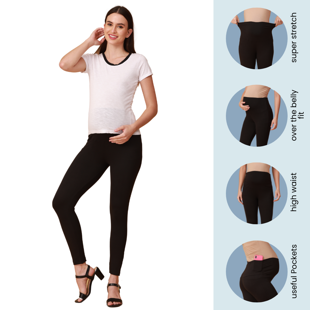 High Waist Maternity Tights, Belly Full cover
