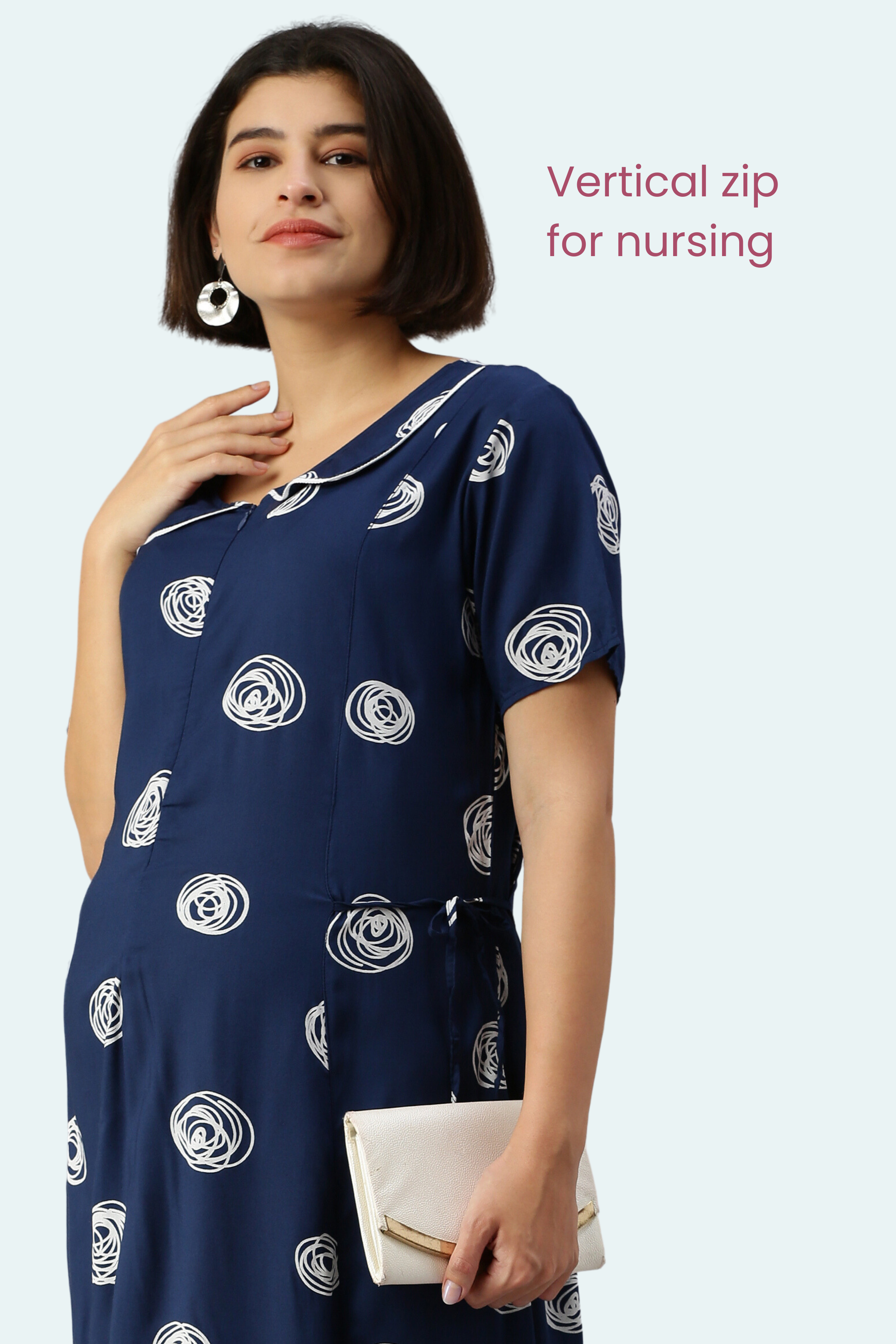 Buy Cotton Hosiery Printed Maternity Nursing Night Gown/Nighty Online In  India At Discounted Prices