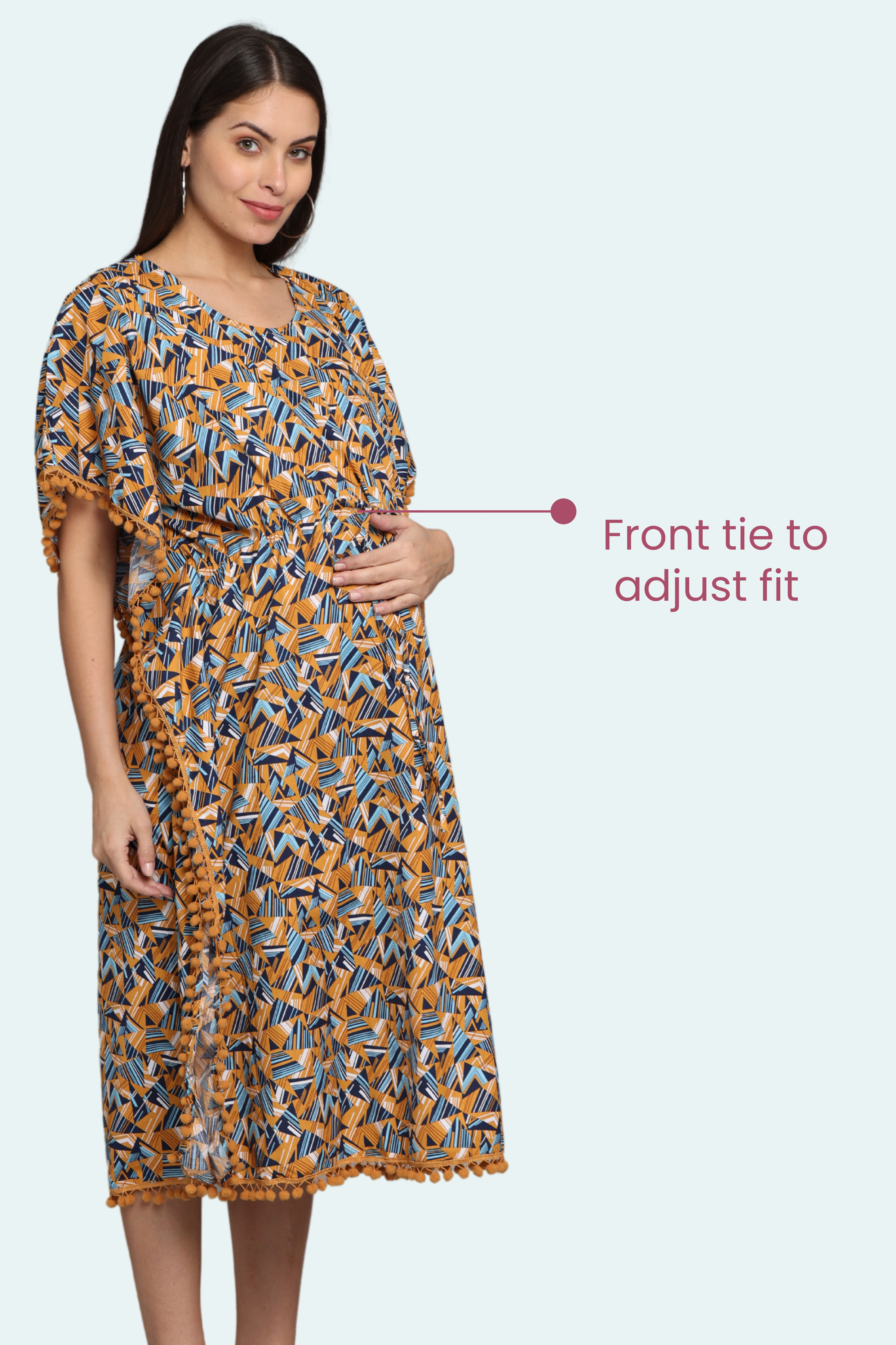 Buy Turquoise and Yellow Floral Maternity Dress for Women Online at Secret  Wish | 518878