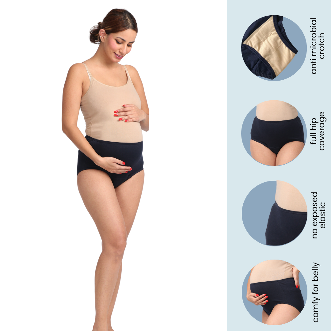 Buy Morph Maternity Panties for Pregnant Women, with High Waist, Over The  Belly Fit, Full Back Coverage, Pregnancy & Post Delivery, Pack of 2, Black
