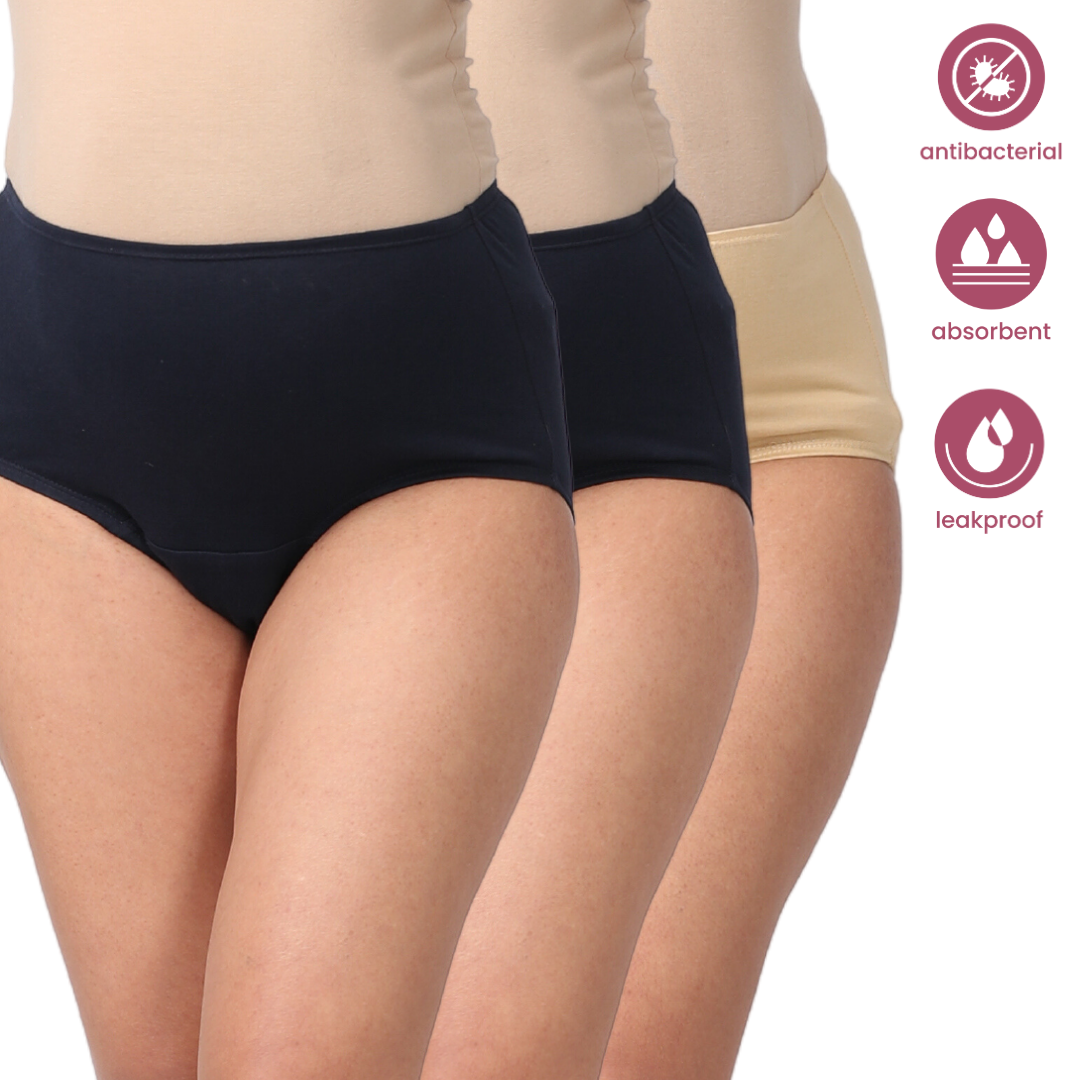 Leak Proof Antibacterial Womens High Waist Incontinence Briefs For