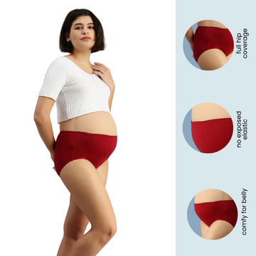 NBB Women's Adjustable Maternity high cut Cotton underwear Brief (Mint,  Small) 