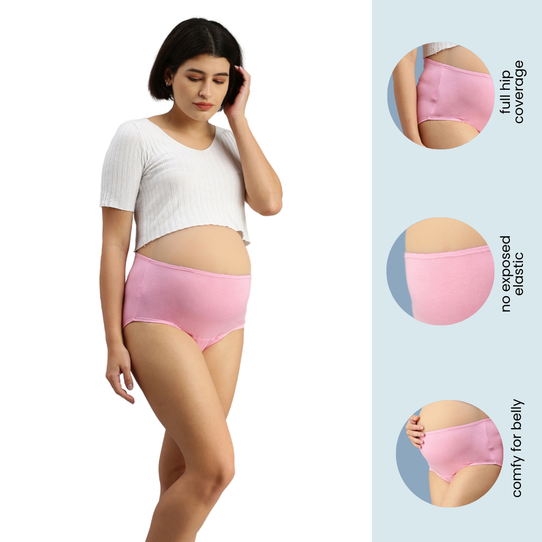 Buy Morph Maternity Panties for Pregnant Women, with High Waist, Over The  Belly Fit, Full Back Coverage, Pregnancy & Post Delivery, Pack of 2, Black