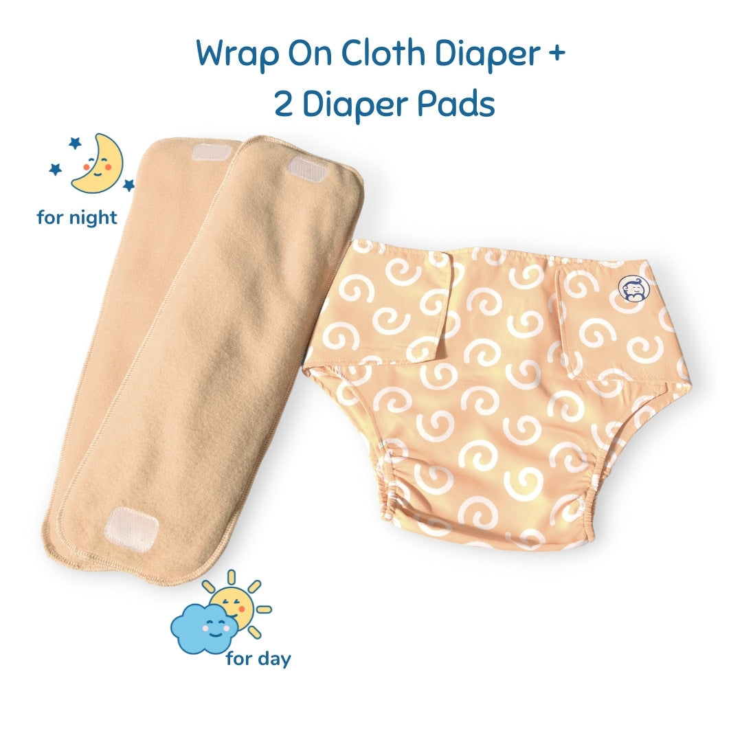 Cotton Reusable Baby Diapers Yellow