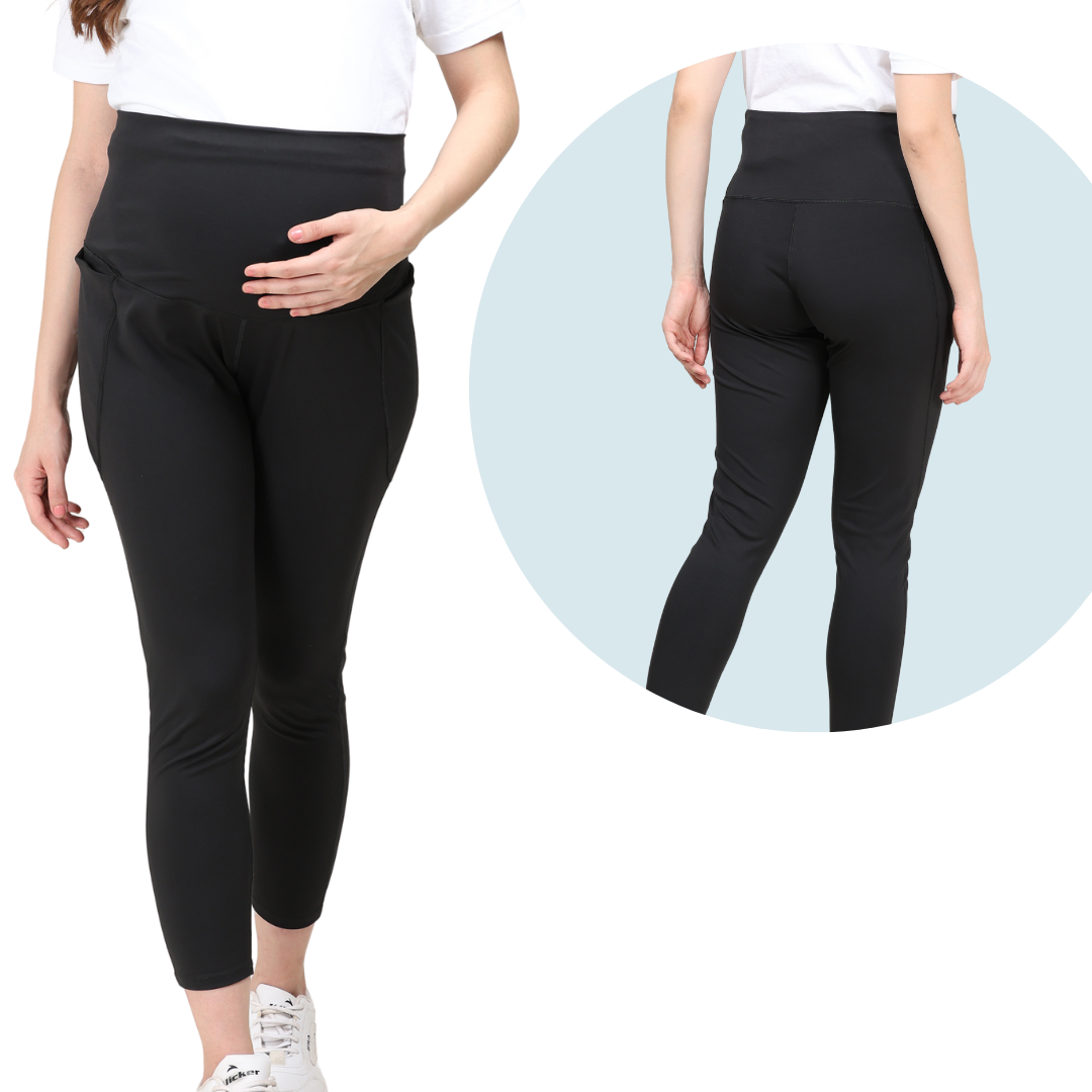 NewMom Maternity Leggings with Seamless Tummy Support ! with Excellent  Stretchability