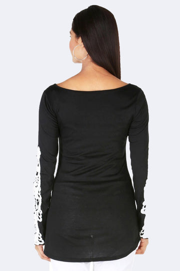 Black Laced Maternity Top