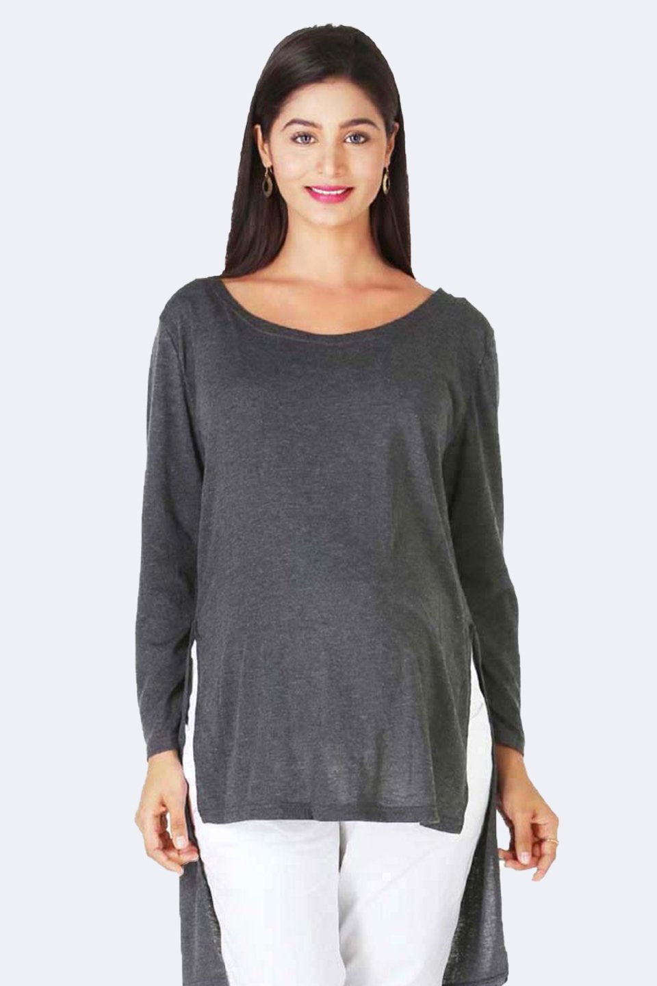 Charcoal Grey Maternity Top