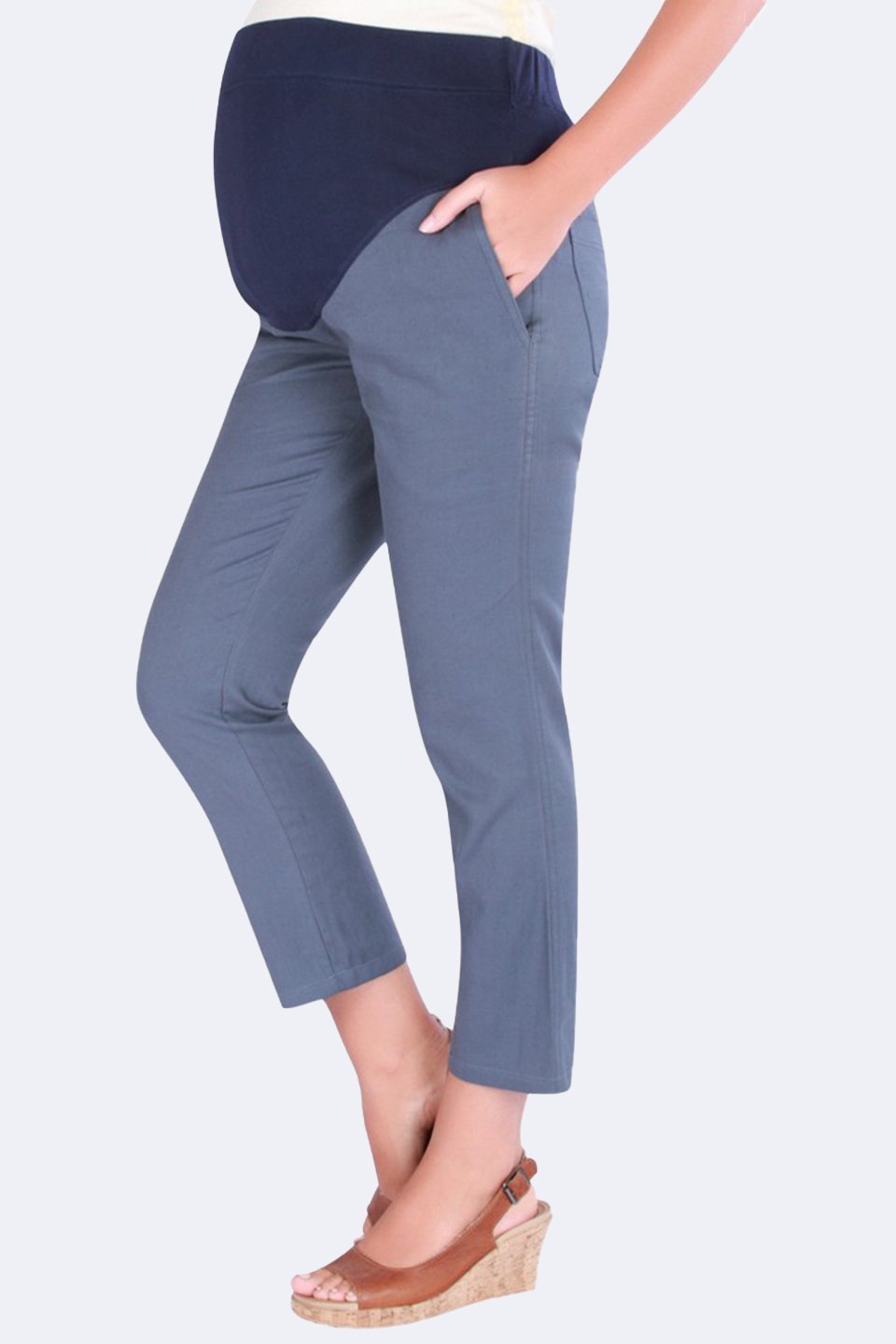 Maternity Trousers Navy  Easy Care Garment  Simon Jersey
