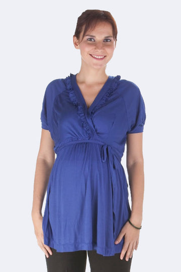 Lovely Dressy Blue Maternity Top
