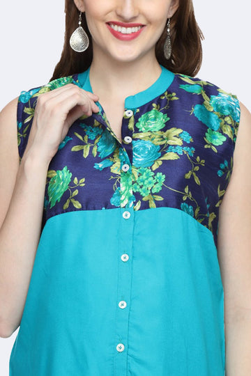 Poly Crepe Floral Maternity Shirt