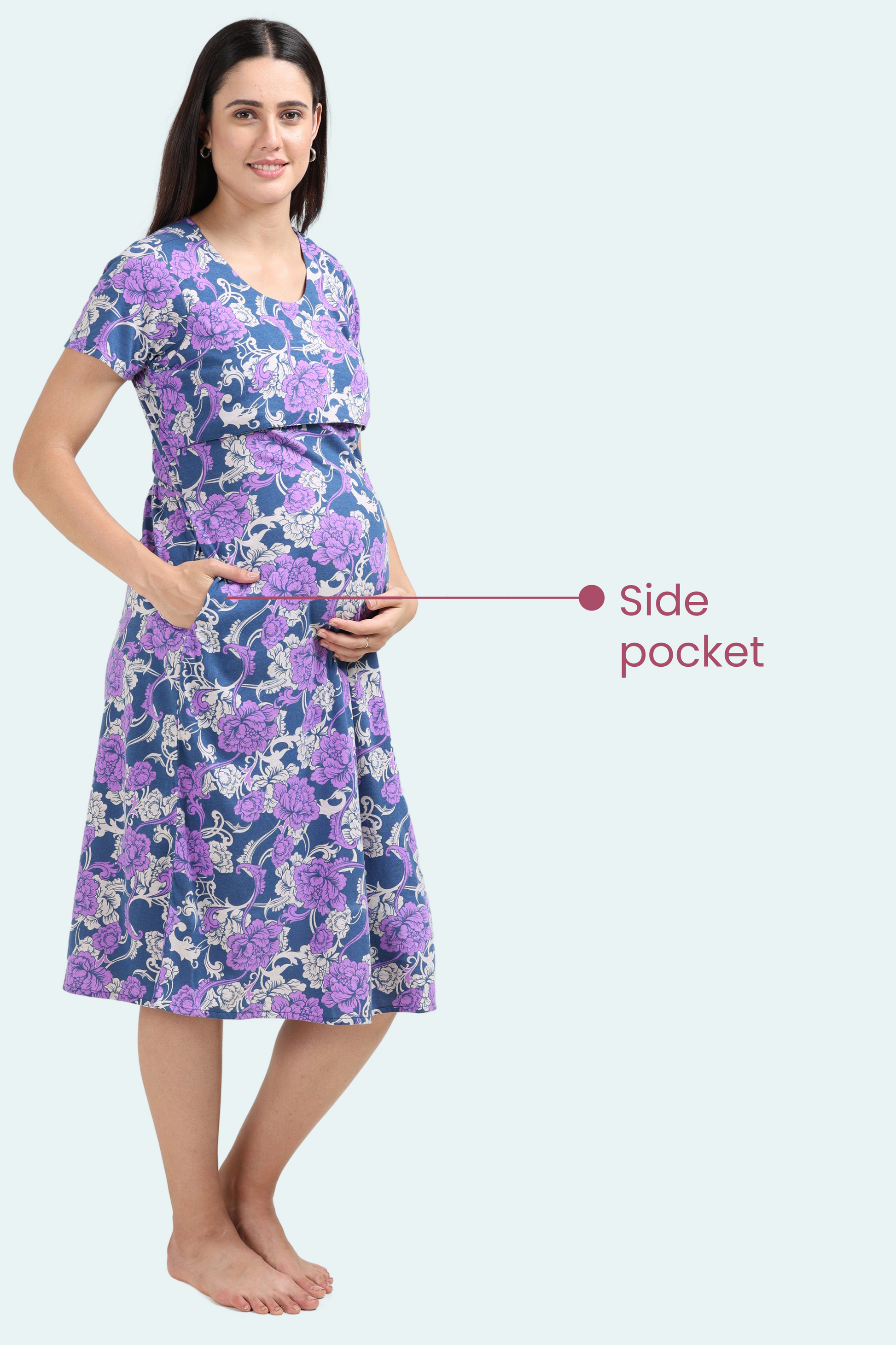 Feeding Gown With Side Pocket