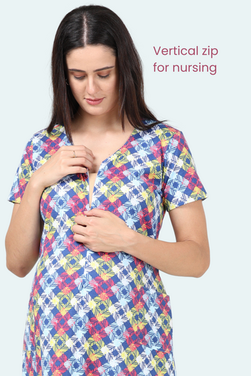 Buy Morph Maternity Feeding Kurta With Vertical Nursing - Black online