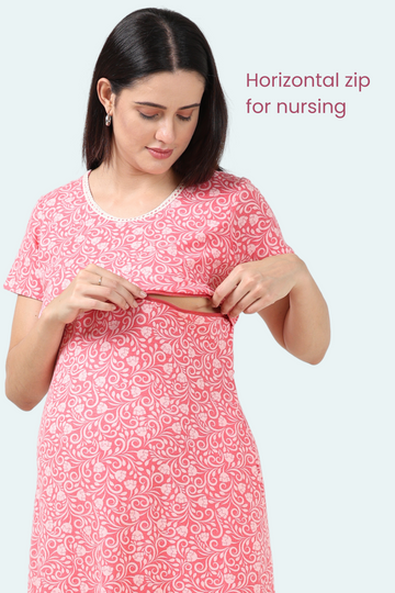 Buy Morph Maternity Feeding Kurta With Vertical Nursing - Black online