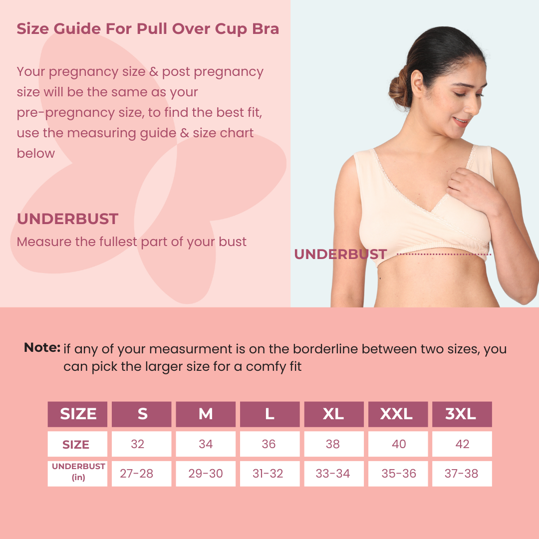 Size Chart Of Sleep Nursing Bra