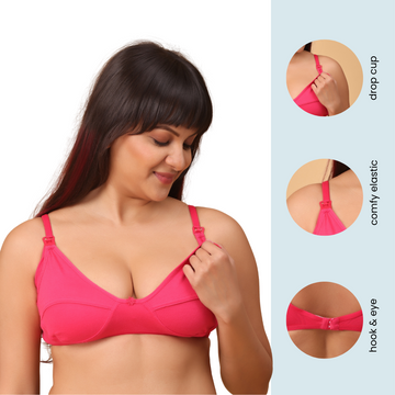 Nursing Bras-Dark Pink -  Pack of 3