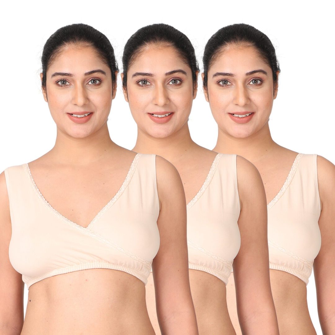 Sleep Nursing Bra Pack Of 3 Skin