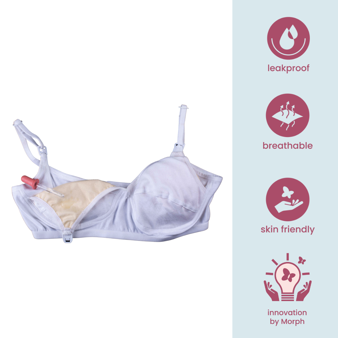 Morph Pack Of 3 Maternity Cotton Leak Proof Sleep Nursing Bra No Hooks Or  Clips Steel Grey White & Royal Blue Online in India, Buy at Best Price from   - 12242965