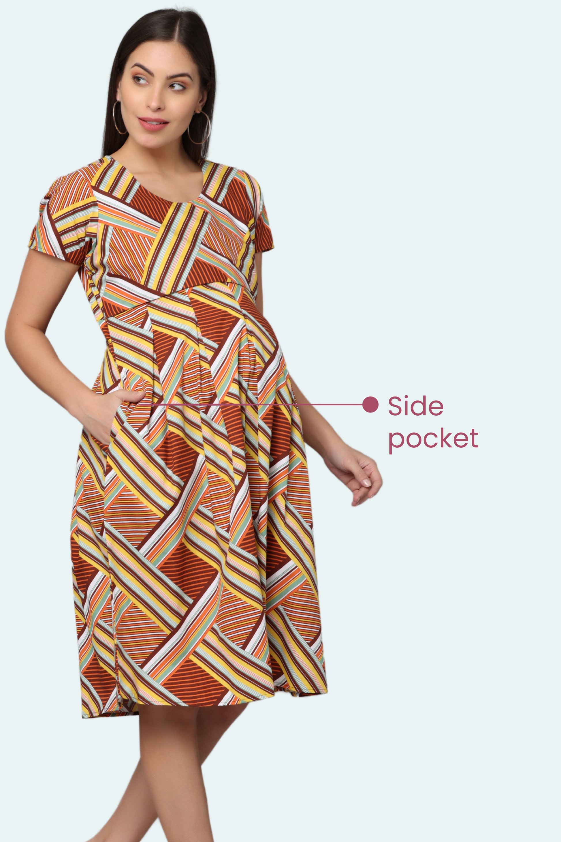 Feeding Dress With Front Tie To Adjust Fit