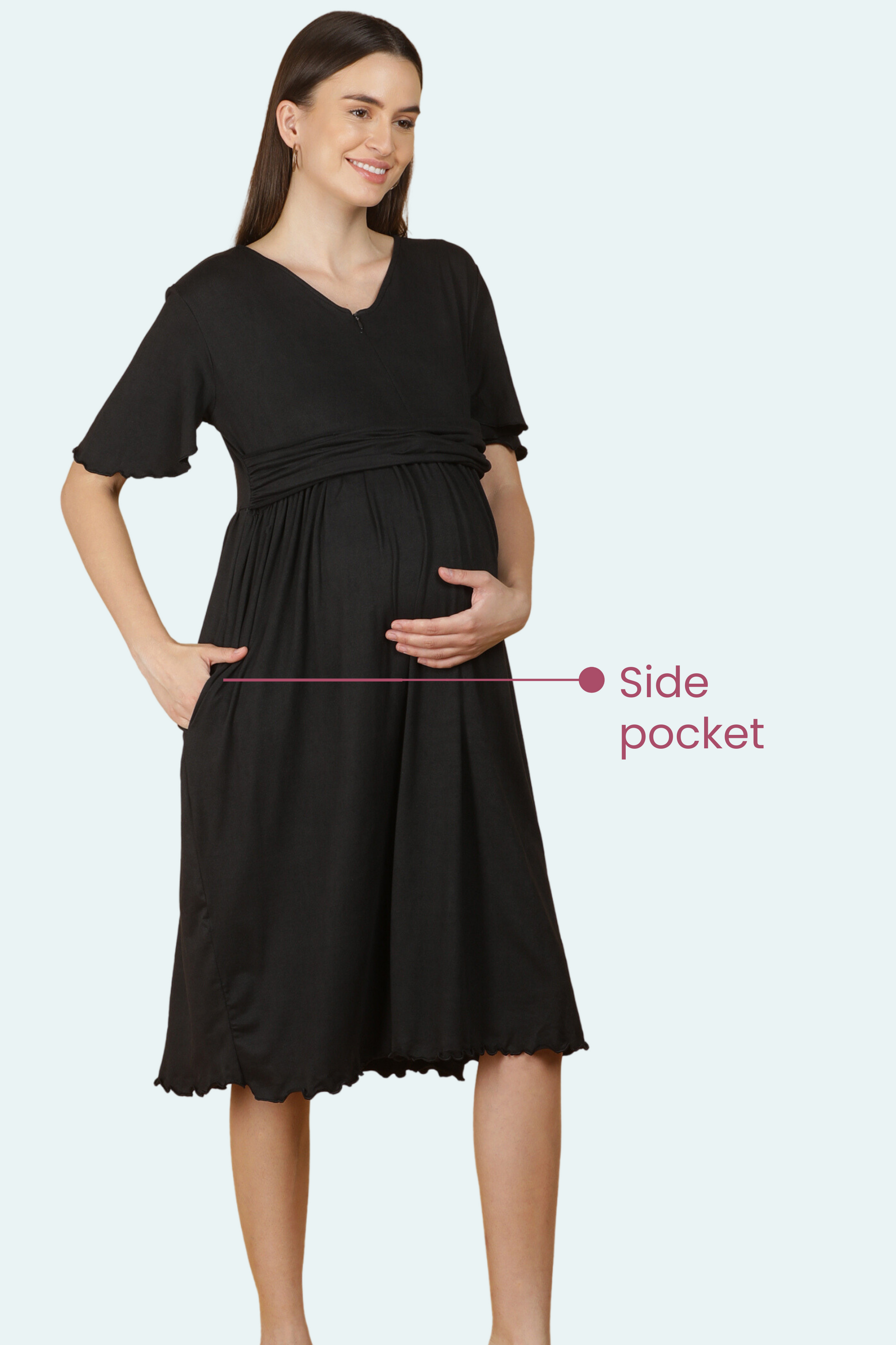 Maternity Dress With Side Pocket